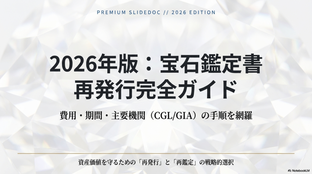 鑑定書の再発行ガイド！2026年の費用や期間、主要機関の手順を解説