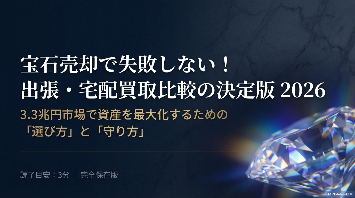 宝石売却で失敗しない!出張・宅配買取比較の決定版2026